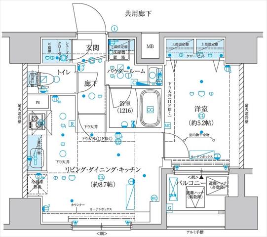 ブルーライン 阪東橋駅 徒歩8分 11階建 築3年の間取り写真