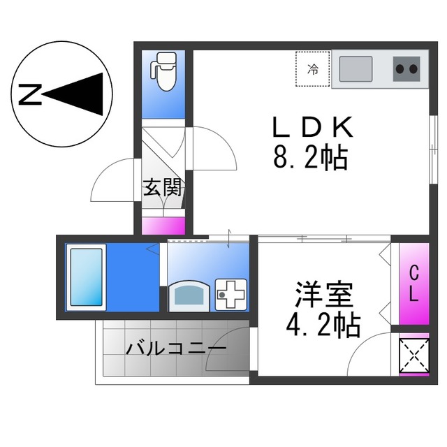 近鉄南大阪線 矢田駅 徒歩6分 3階建 築5年の間取り写真