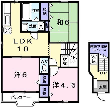 クレストール上野田 Bの間取り写真