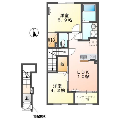 仮)シェルル下野市下古山新築アパートの間取り写真