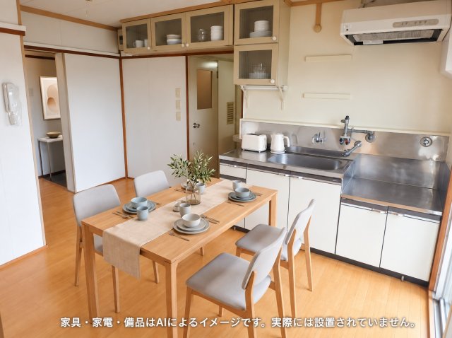 居室・リビング　※家具・家電・備品等はＡＩ画像生成により配置例を示したもので