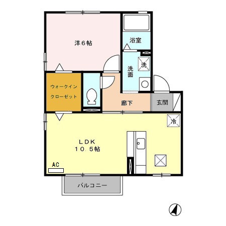 豊川市四ツ谷町のアパートの間取り