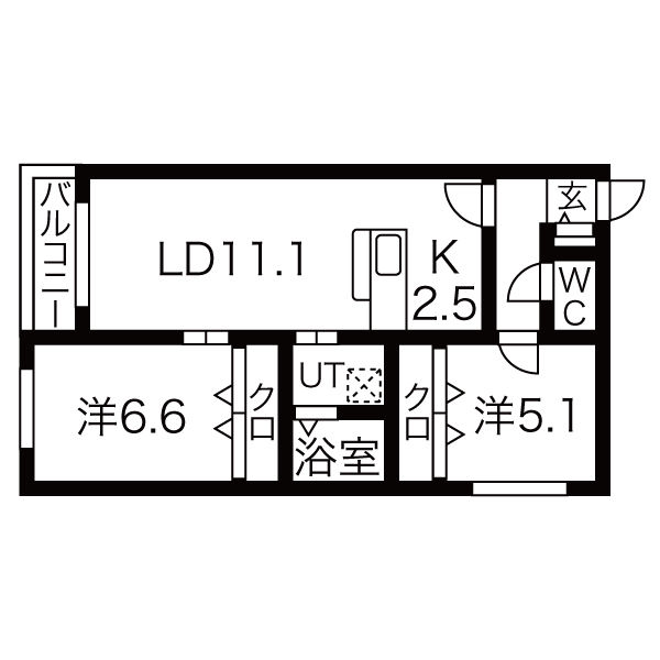 フェリオ小樽築港の間取り