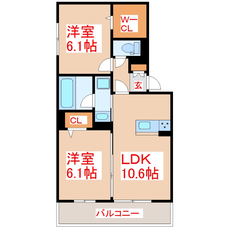 Ｄ－ＲＯＯＭ上之園の間取り