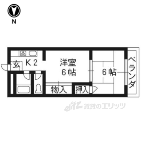 京都市南区吉祥院池ノ内町のマンションの間取り