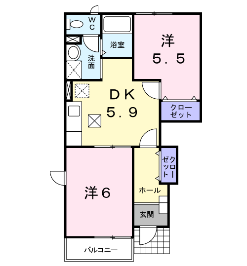 【アラモードBの間取り】