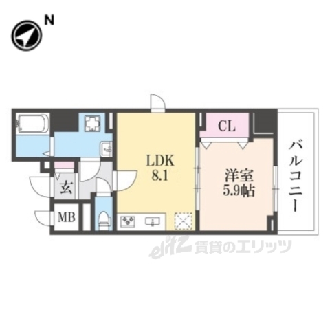 亀岡市亀岡駅北のマンションの間取り