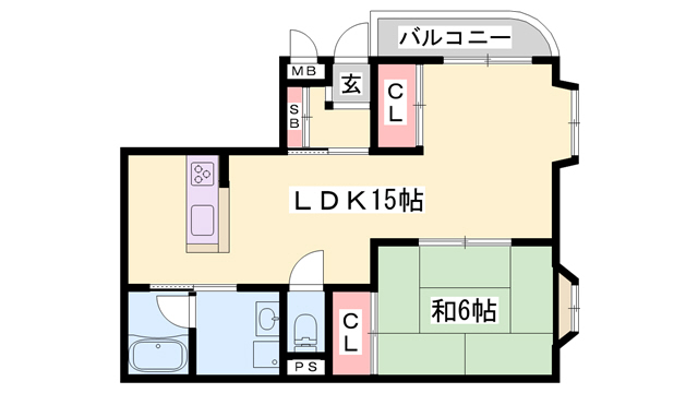 寿ハイツの間取り