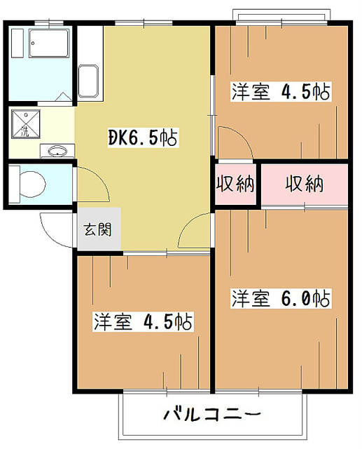 ハイツコマチAの間取り