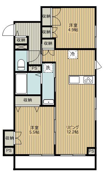 【狭山市富士見のマンションの間取り】