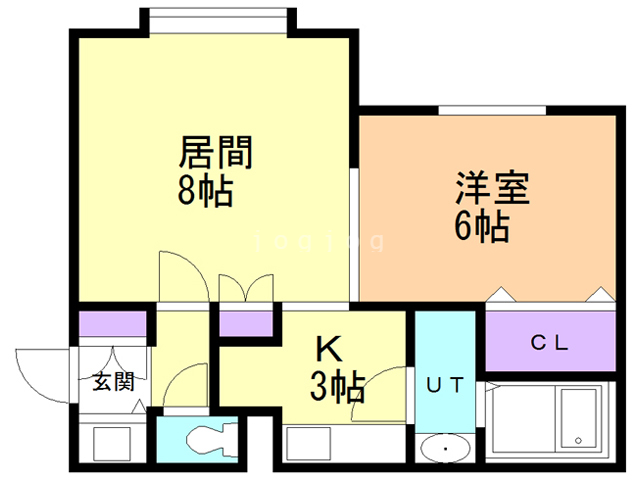 北斗市七重浜のアパートの間取り