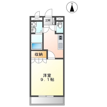 熊本市北区鶴羽田のアパートの間取り