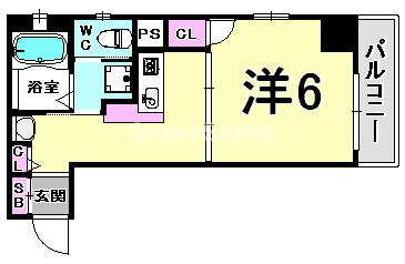 神戸市兵庫区新開地のマンションの間取り