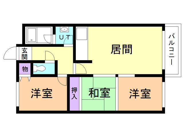 苫小牧市沼ノ端中央のマンションの間取り