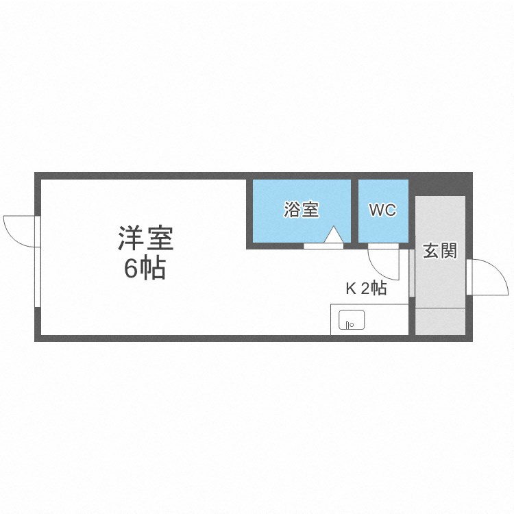 札幌市手稲区曙六条のアパートの間取り