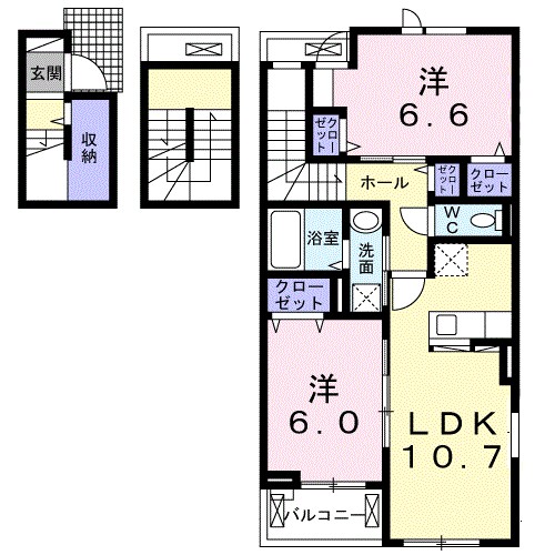 姫路市網干区垣内本町のアパートの間取り