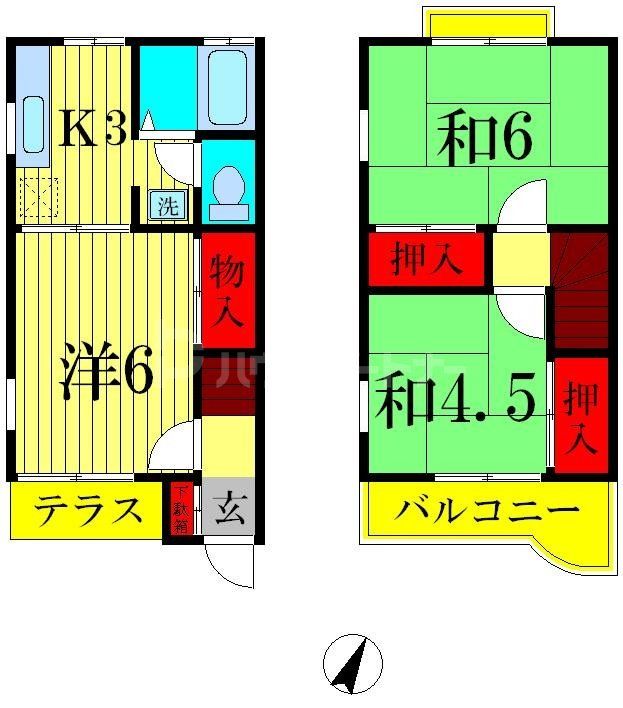 【テラスタント・タントＢ棟の間取り】