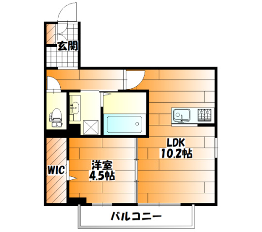 広島市安佐南区山本のアパートの間取り