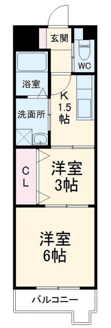 名古屋市北区上飯田南町のマンションの間取り