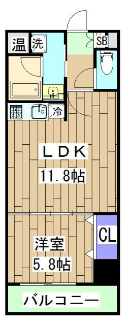 京都市右京区梅津徳丸町のマンションの間取り