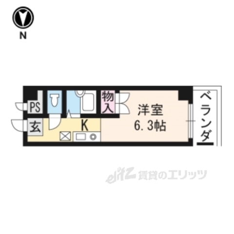 京都市上京区晴明町のマンションの間取り