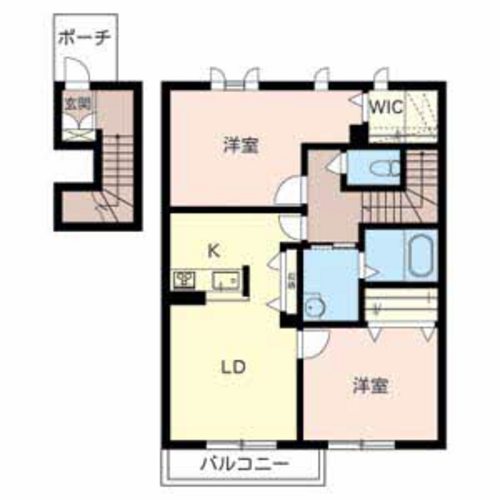 高砂市米田町米田のアパートの間取り