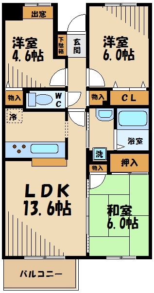 調布市下石原のマンションの間取り