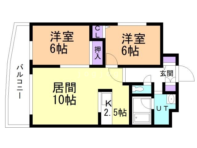 札幌市中央区宮ケ丘のマンションの間取り