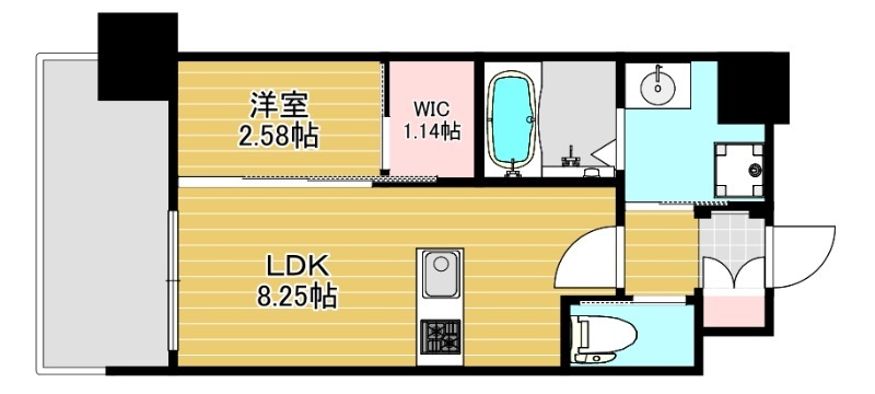 福岡市博多区竹下のマンションの間取り