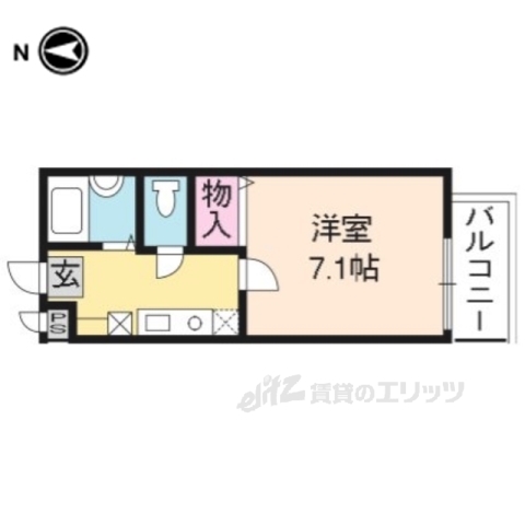 京都市右京区太秦朱雀町のマンションの間取り