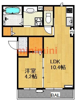 茨木市庄のアパートの間取り