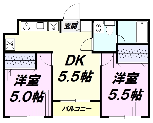 プリムローズ砂川の間取り