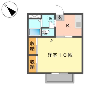 盛岡市北山のアパートの間取り