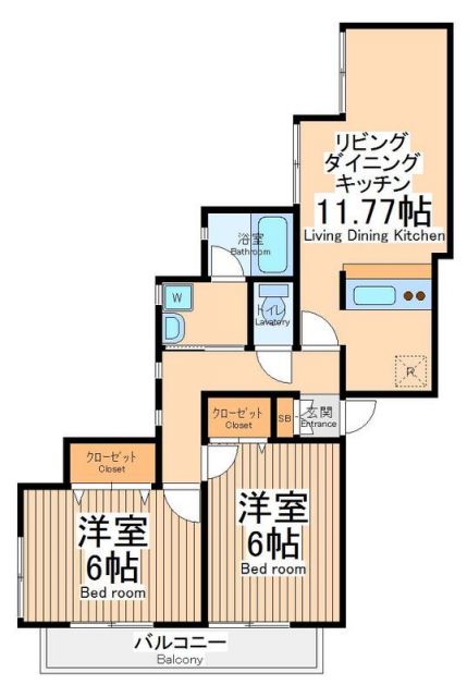 町田市成瀬のアパートの間取り