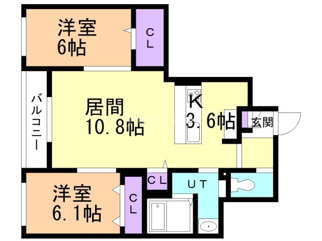 札幌市白石区中央二条のマンションの間取り