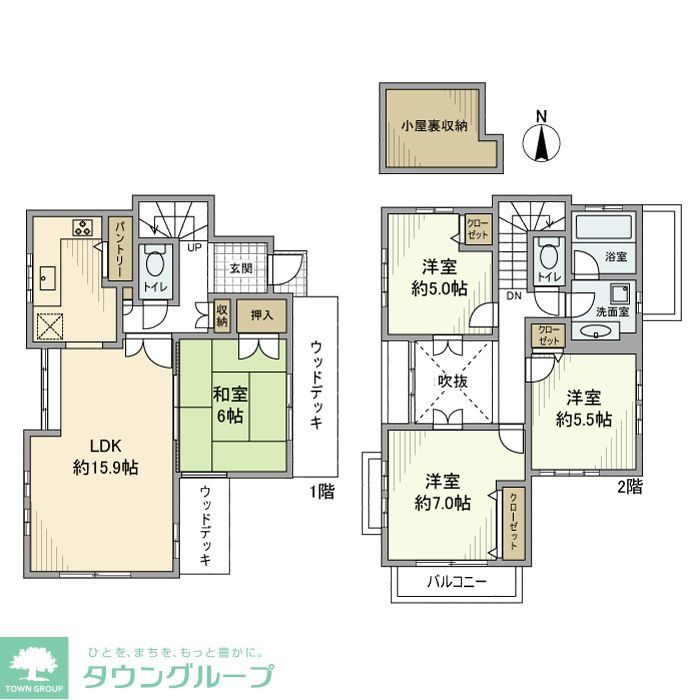 西武新宿線 花小金井駅 徒歩13分 2階建 築23年の間取り写真
