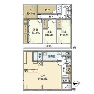亀崎高根町6丁目戸建の間取り写真