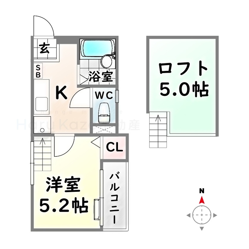 地下鉄名城線 堀田駅 徒歩4分 2階建 築21年の間取り写真