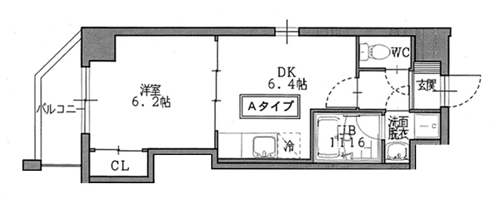 地下鉄東西線 二条駅 徒歩12分 11階建 築22年の間取り写真