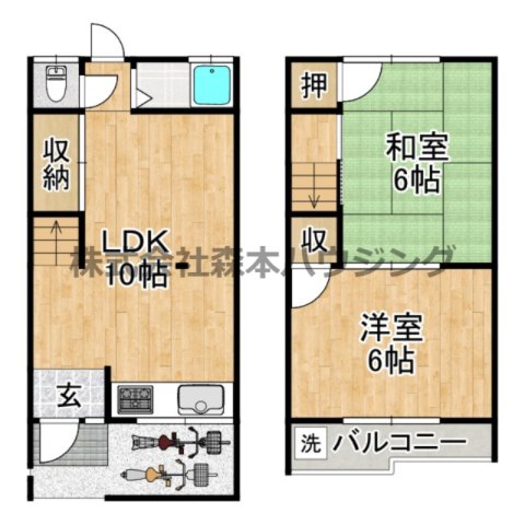 枚方市招堤元町4丁目20テラスハウスの間取り写真