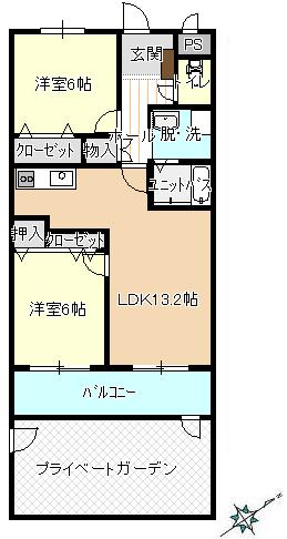 鶴岡市東新斎町のマンションの間取り