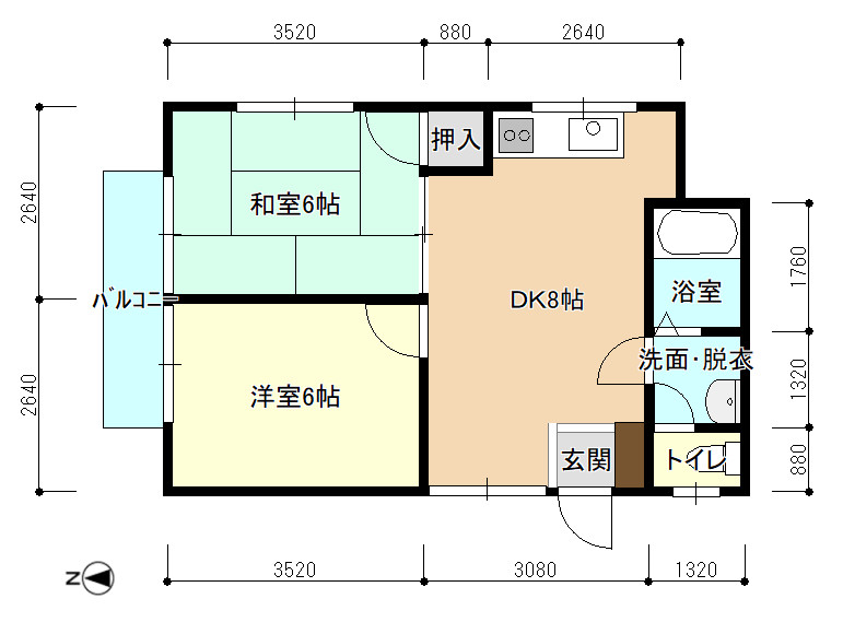 桜木コーポ B棟の間取り