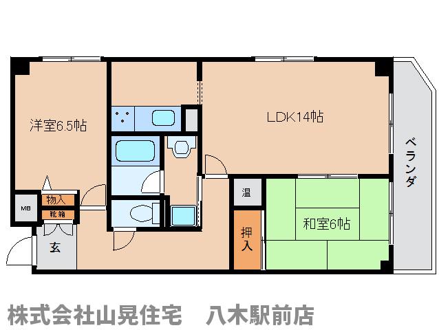 橿原市常盤町のマンションの間取り