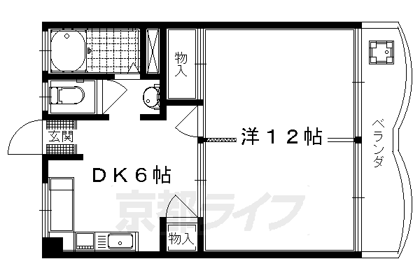 長岡京市馬場のマンションの間取り