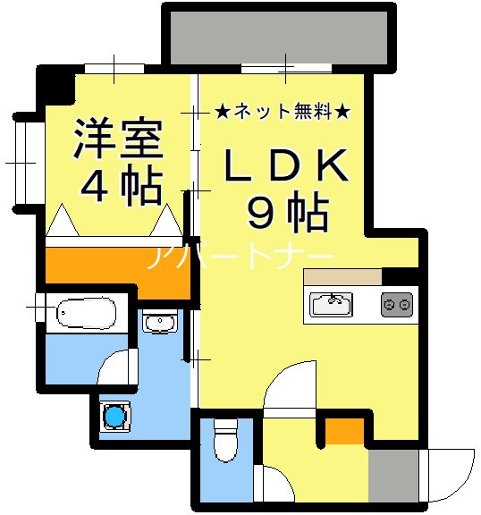 鹿児島市下荒田のマンションの間取り