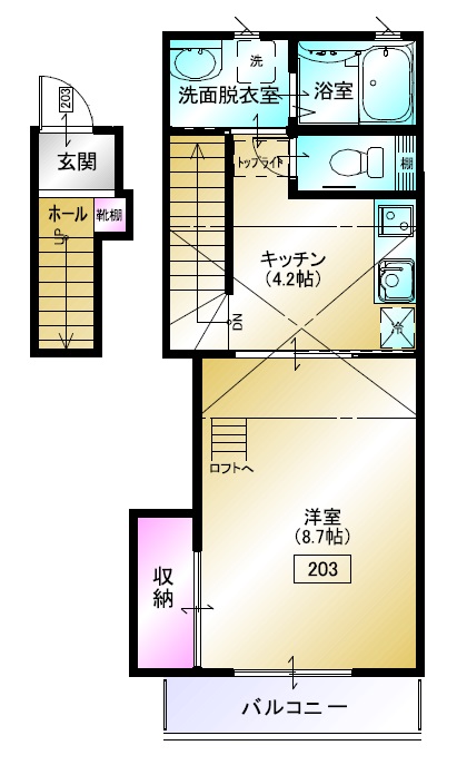 カーサディオBの間取り