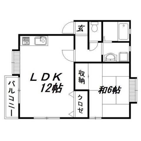 浜松市中央区十軒町のアパートの間取り