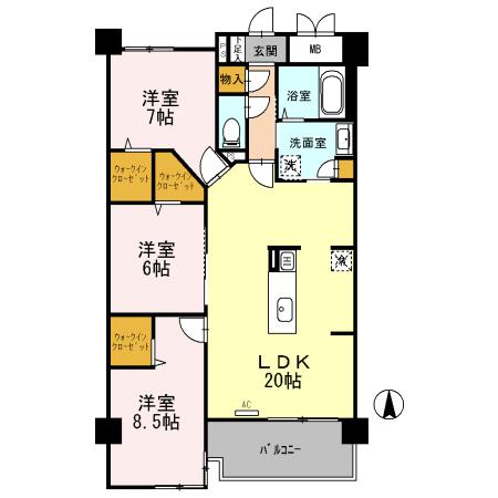 尼崎市上ノ島町のマンションの間取り