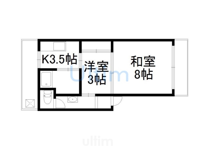 洛西マンションNo.1の間取り