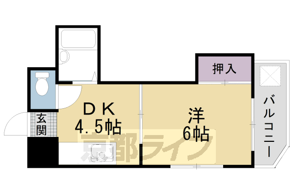 【京都市右京区梅津石灘町のマンションの間取り】